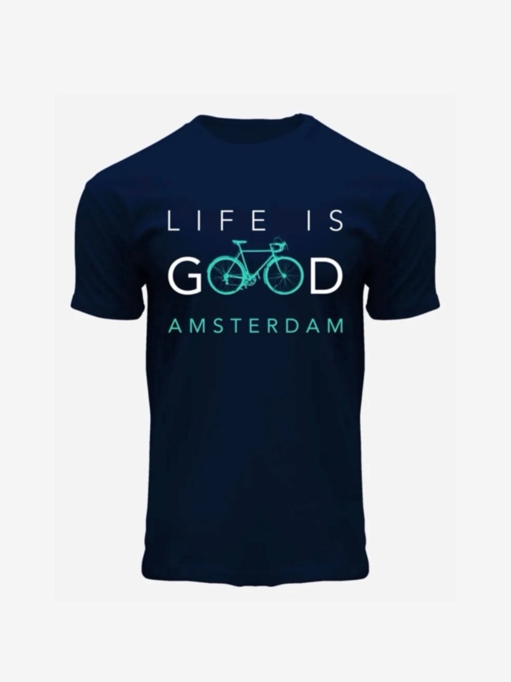 Fox Life is Good Amsterdam T-shirt Navy in XL